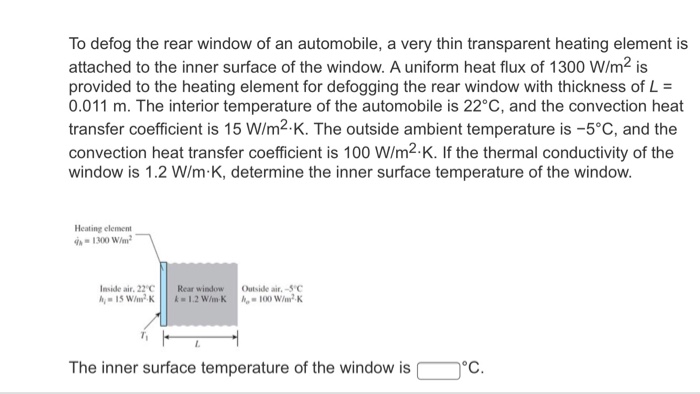 Solved To defog the rear window of an automobile, a very | Chegg.com