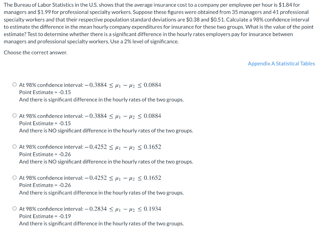 Solved The Bureau Of Labor Statistics In The U.S. Shows That | Chegg.com