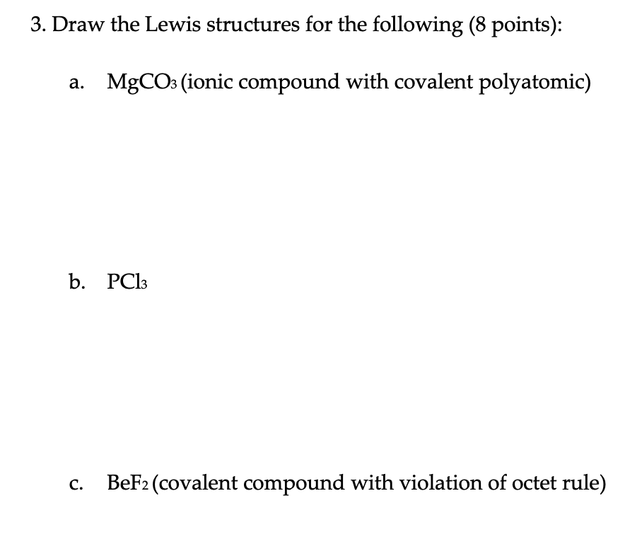 Solved 2. Determine The VSEPR Geometry For Each Of The | Chegg.com