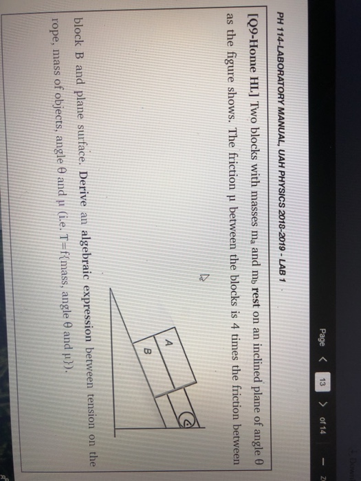 Solved: Two Blocks With Masses Ma And Mb Rest On An Inclin... | Chegg.com