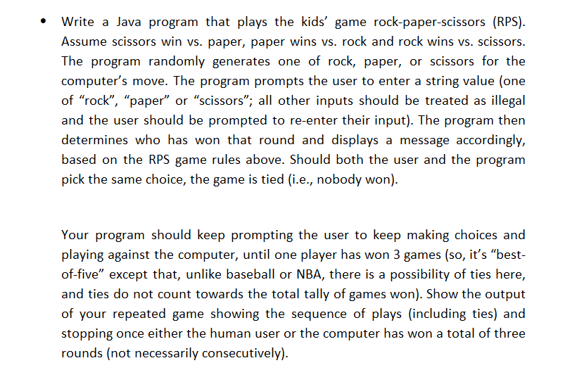 Solved Write a Java program that plays the kids' game | Chegg.com