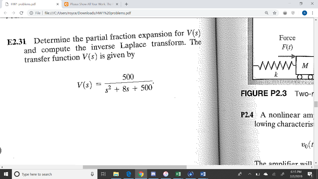 Solved IIW problems pu x C Please Show All Your Work. The+ | Chegg.com