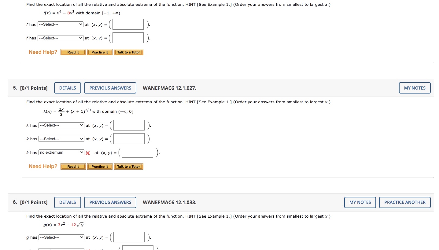 Solved Find the exact location of all the relative and