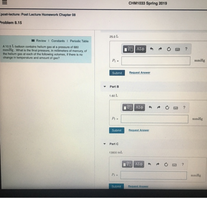 Solved CHM1033 Spring 2019 post-lecture: Post Lecture | Chegg.com