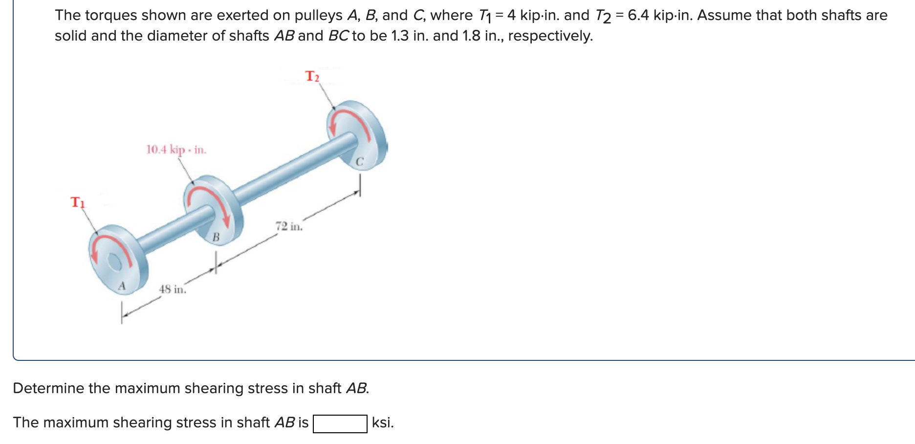 Solved The Torques Shown Are Exerted On Pulleys A,B, And C, | Chegg.com