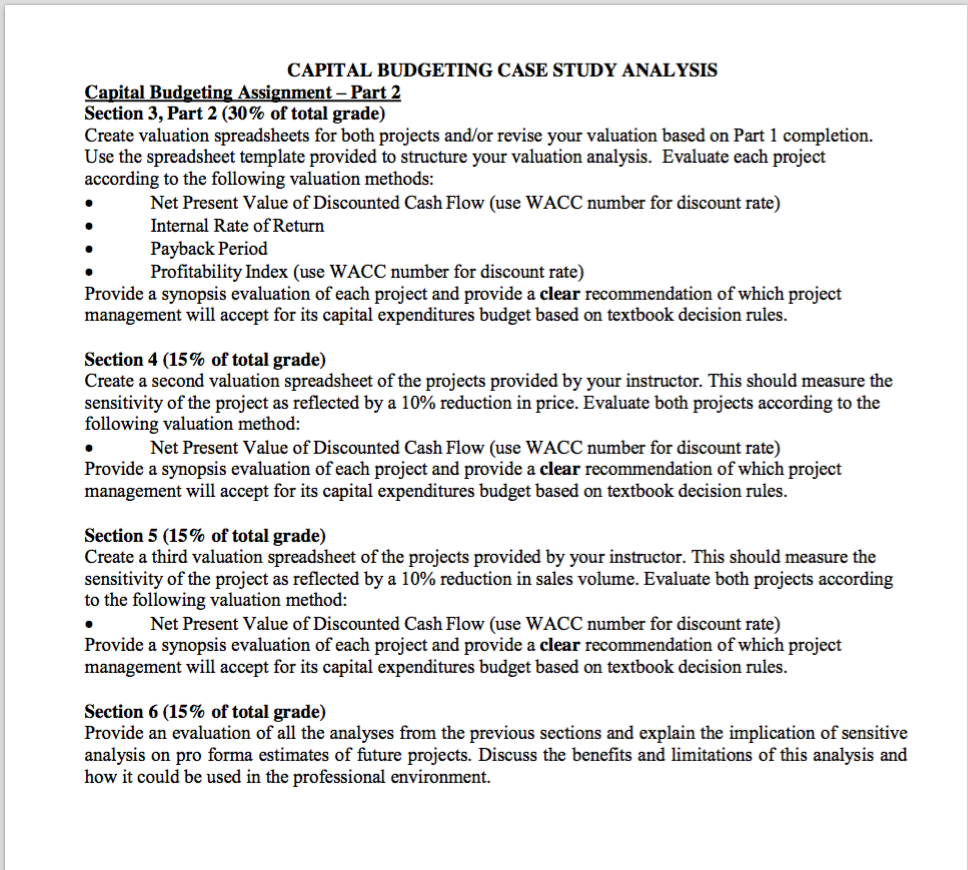 solved case study on capital budgeting