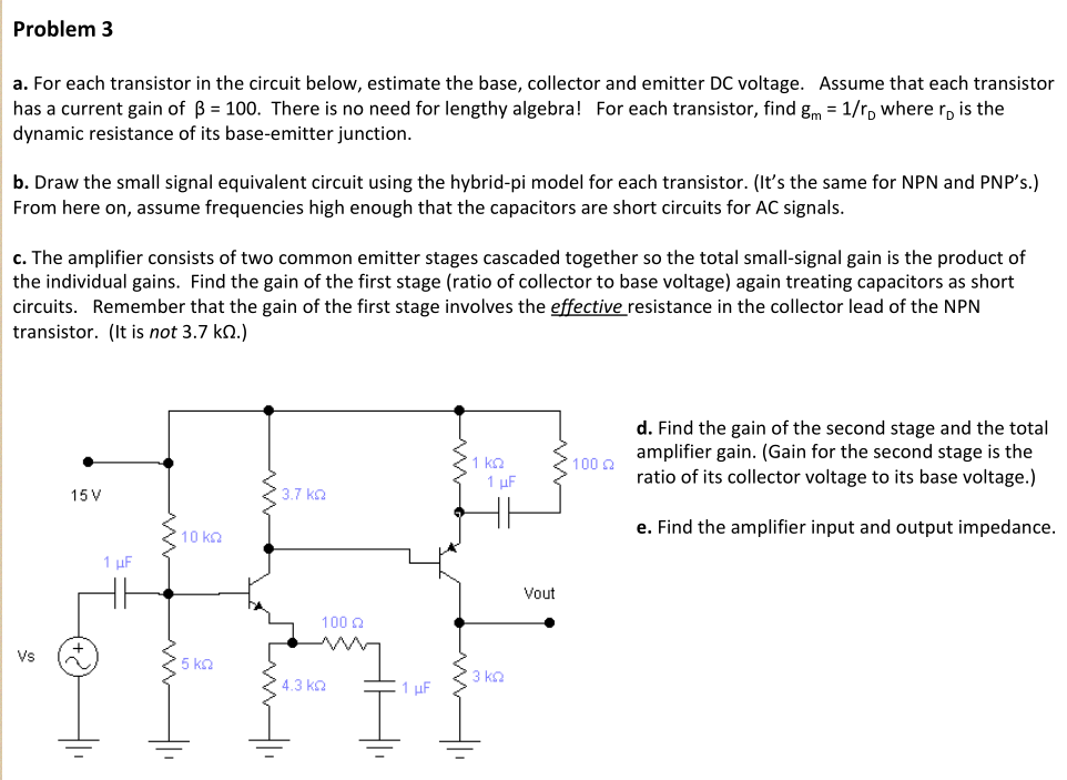 Solved Problem 3 a. For each transistor in the circuit | Chegg.com