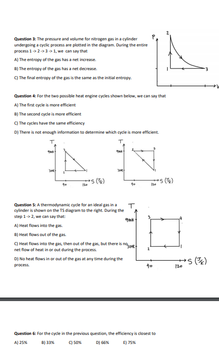 1. In an ideal engine, as can be seen form the diagram the entire