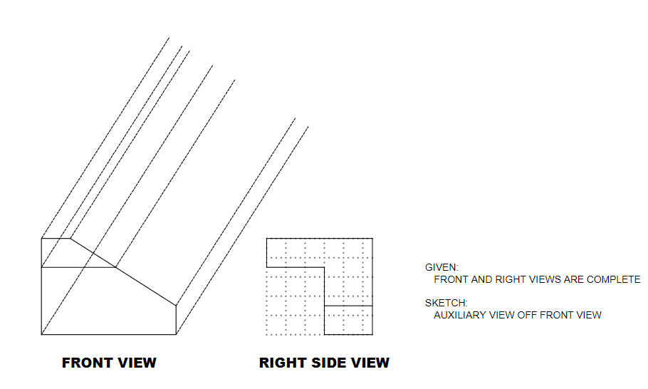 GIVEN: FRONT AND RIGHT VIEWS ARE COMPLETE SKETCH: | Chegg.com