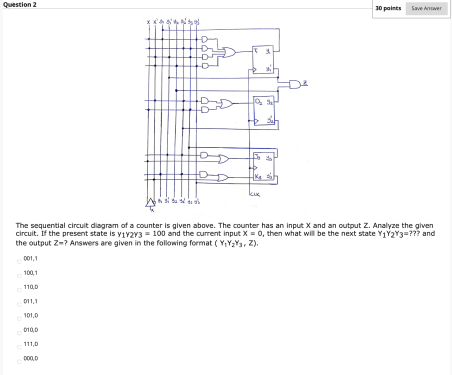 Solved Question 2 30 points Save Answer The sequential | Chegg.com