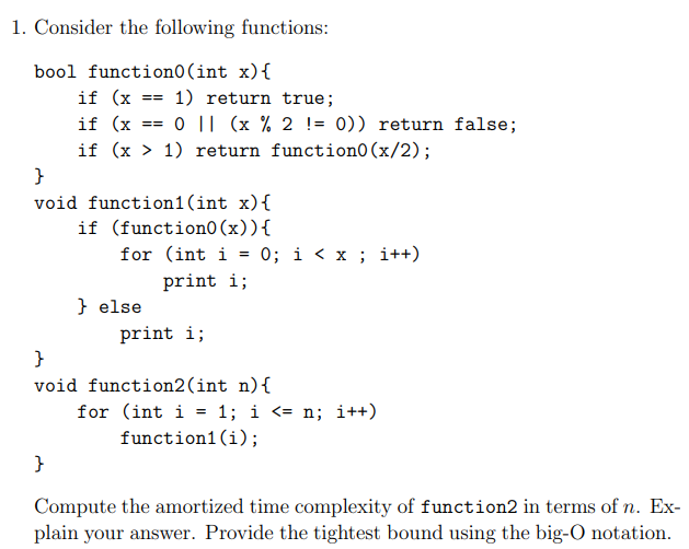 Solved 1. Consider the following functions: Compute the | Chegg.com