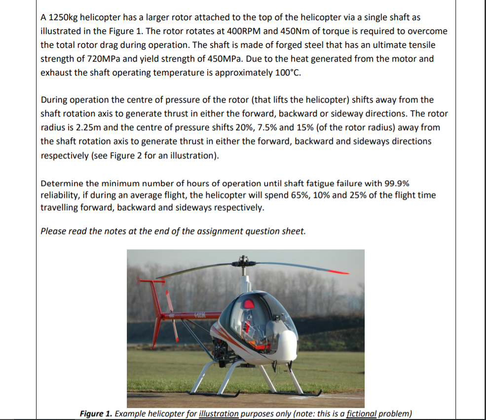 Solved A 1250kg Helicopter Has A Larger Rotor Attached To | Chegg.com