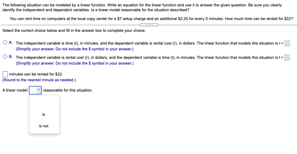 Solved The following situation can be modeled by a linear | Chegg.com