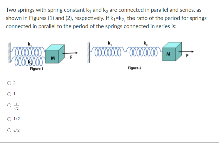 Solved Two springs with spring constant ky and k2 are | Chegg.com