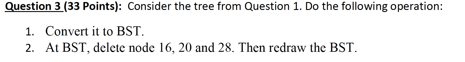 Solved Question 1 (34 Points): Consider the tree given below | Chegg.com