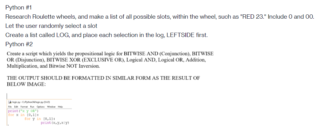 Solved Python #1 Research Roulette wheels, and make a list | Chegg.com