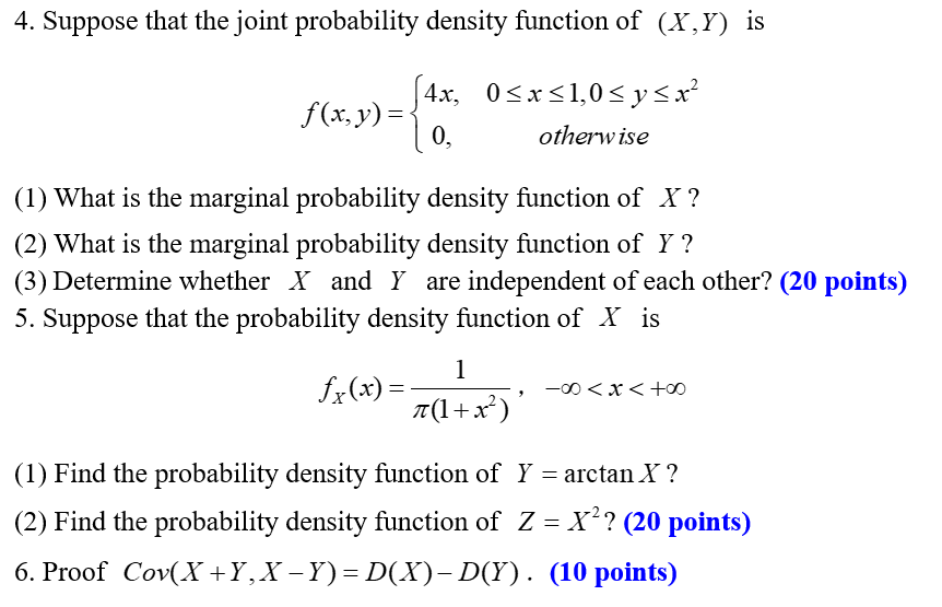 Solved 4. Suppose that the joint probability density | Chegg.com