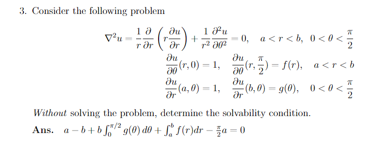 Solved 3. Consider the following problem ү?u = + (+) | т 1 Ә | Chegg.com