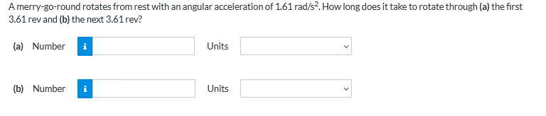 Solved A merry-go-round rotates from rest with an angular | Chegg.com