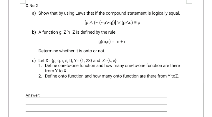 Solved Q No 2 A Show That By Using Laws That If The Chegg Com