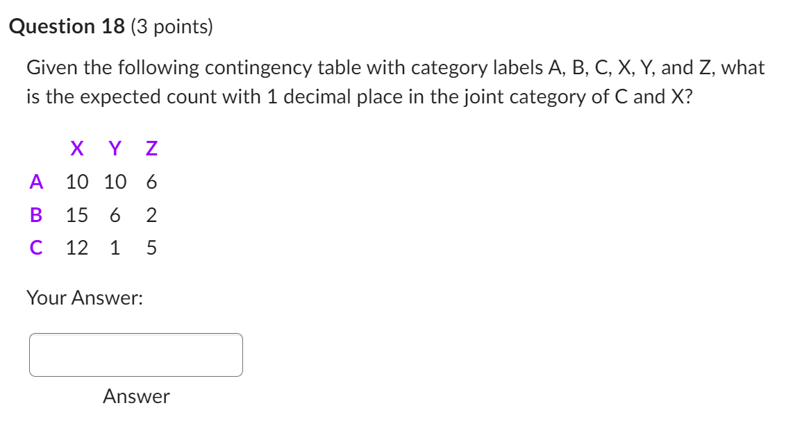 Solved Question 18 (3 ﻿points)Given the following | Chegg.com
