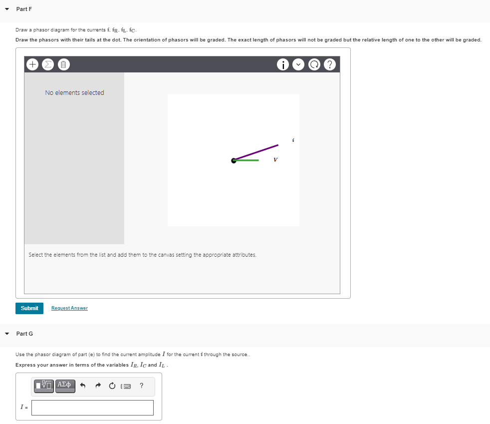 Draw a phasor diagram for the currents i,iR,iL,iC. + | Chegg.com