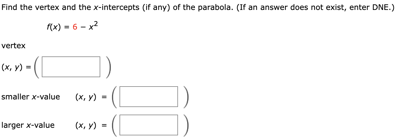 find x intercepts of parabola in vertex form