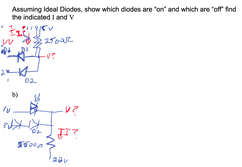 Solved Assuming Ideal Diodes, Show Which Diodes Are "on" And | Chegg.com