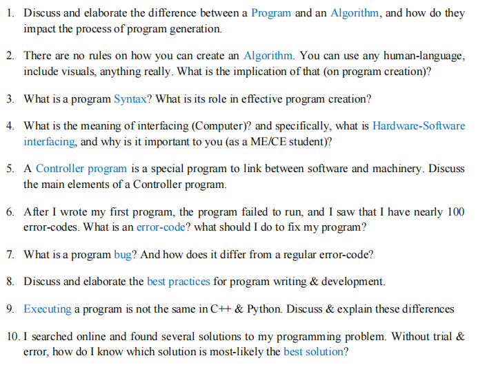 Solved 1. Discuss and elaborate the difference between a | Chegg.com