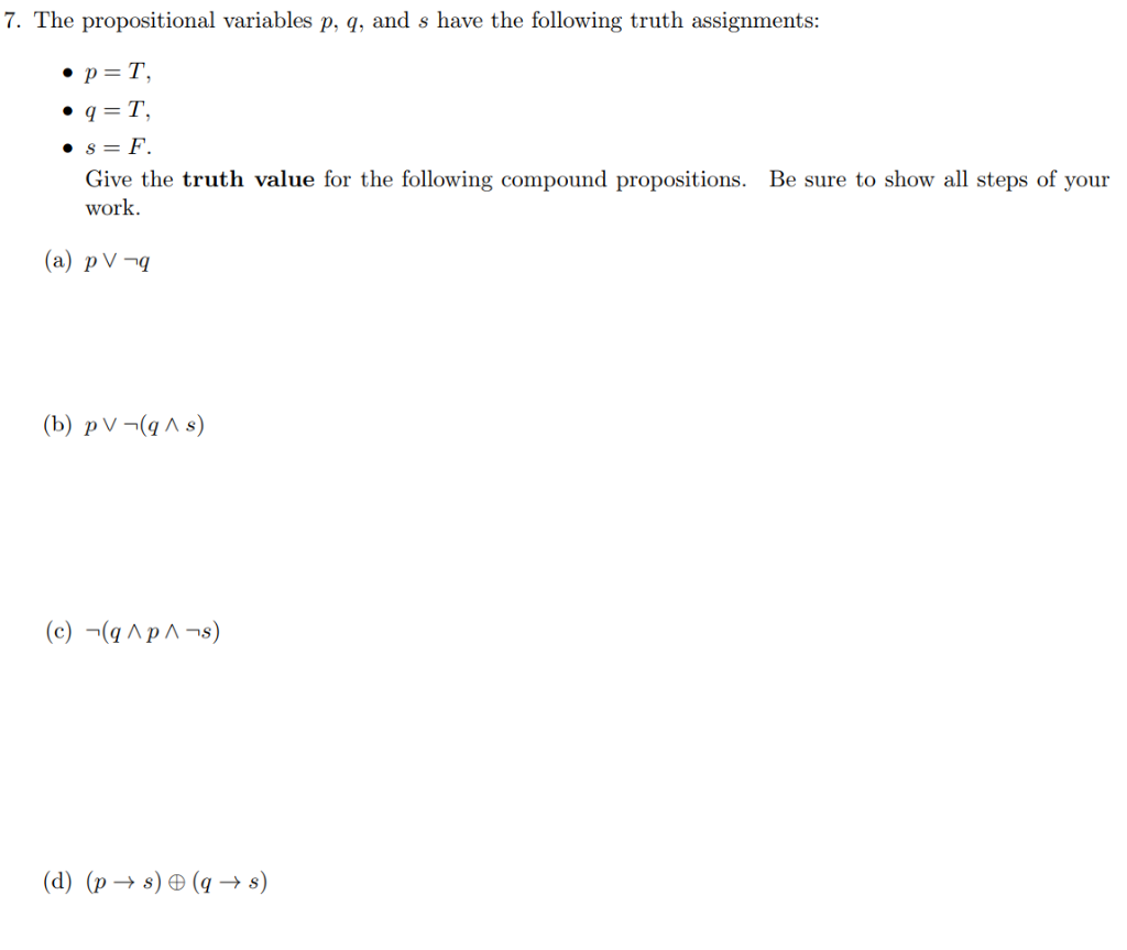 Solved 6 Determine The Truth Value Of Each Of The Follow Chegg Com