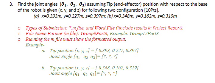 Solved Problem: The robot shown in Figure 1 is a 3DOF, R-R-R | Chegg.com