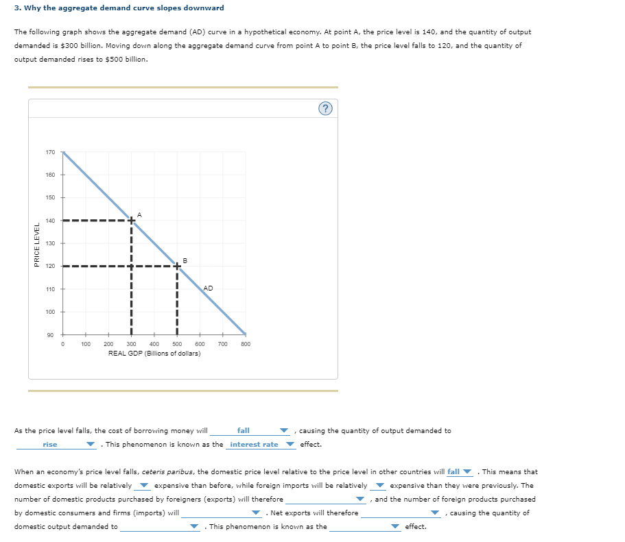 [Solved] 3. Why the aggregate demand curve slopes downwar