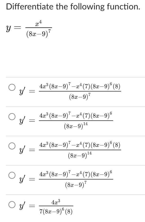 Solved Differentiate The Following Chegg Solved Differentiate The Following Chegg