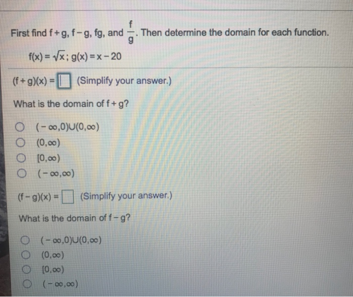 Solved First Find F G F G Fg And Then Determine The Chegg Solved First Find F G F G Fg And Then Determine The Chegg