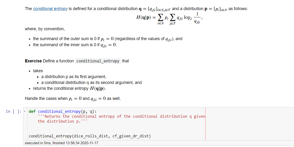 Solved The conditional entropy is defined for a conditional | Chegg.com