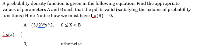 Solved A probability density function is given in the | Chegg.com