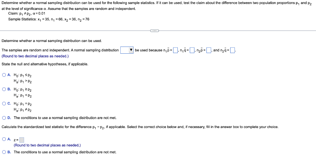 Solved Determine whether a normal sampling distribution can | Chegg.com