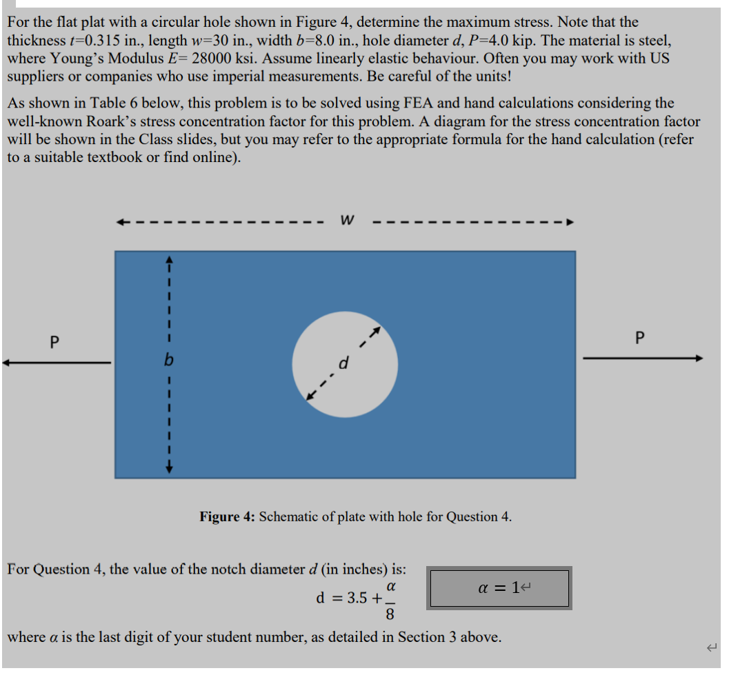 Solved For the flat plat with a circular hole shown in | Chegg.com
