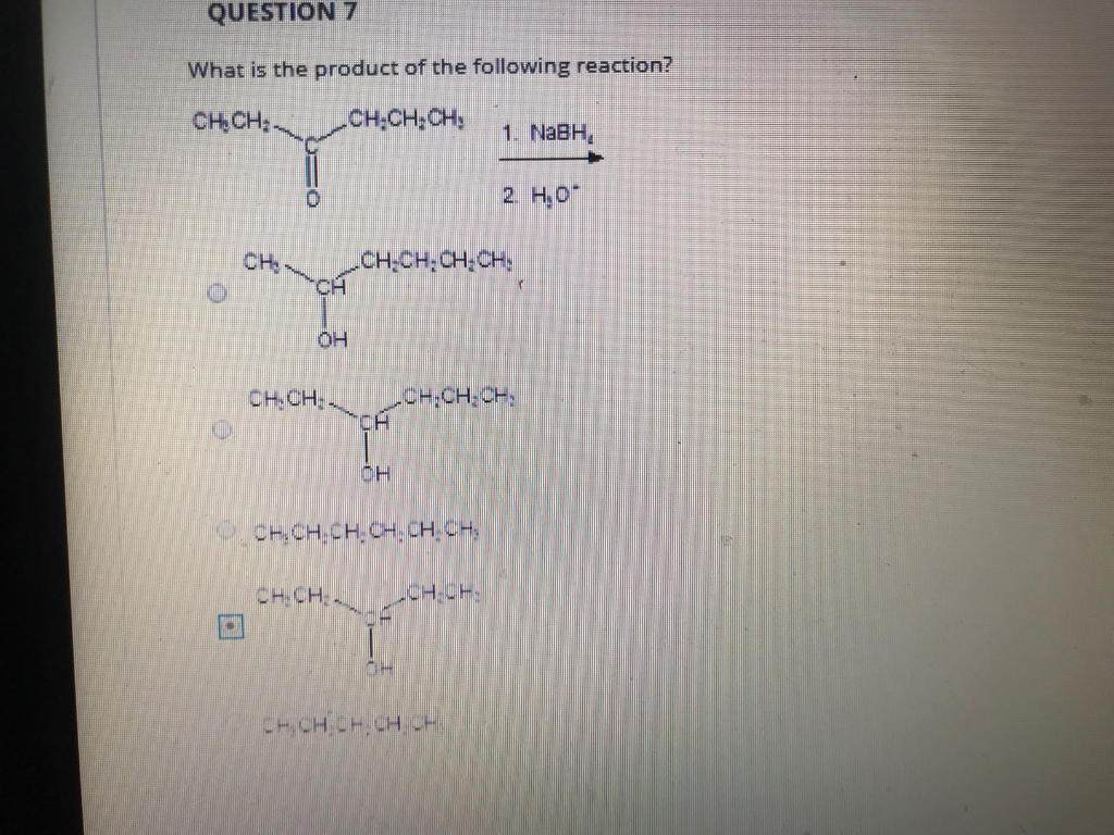 Solved QUESTION 7 What is the product of the following | Chegg.com