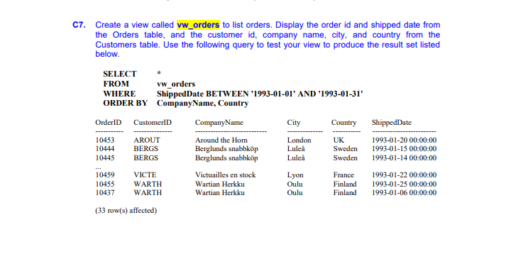 Solved I need these done in SQL please! Thank you:) the | Chegg.com