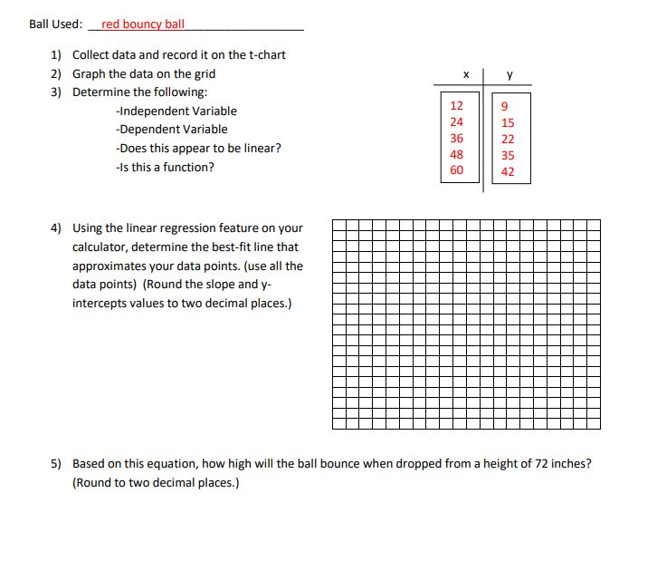 Ball Drop Lab Materials Needed pencil calculator a