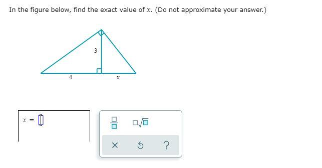 Solved In the figure below, find the exact value of x. (Do | Chegg.com