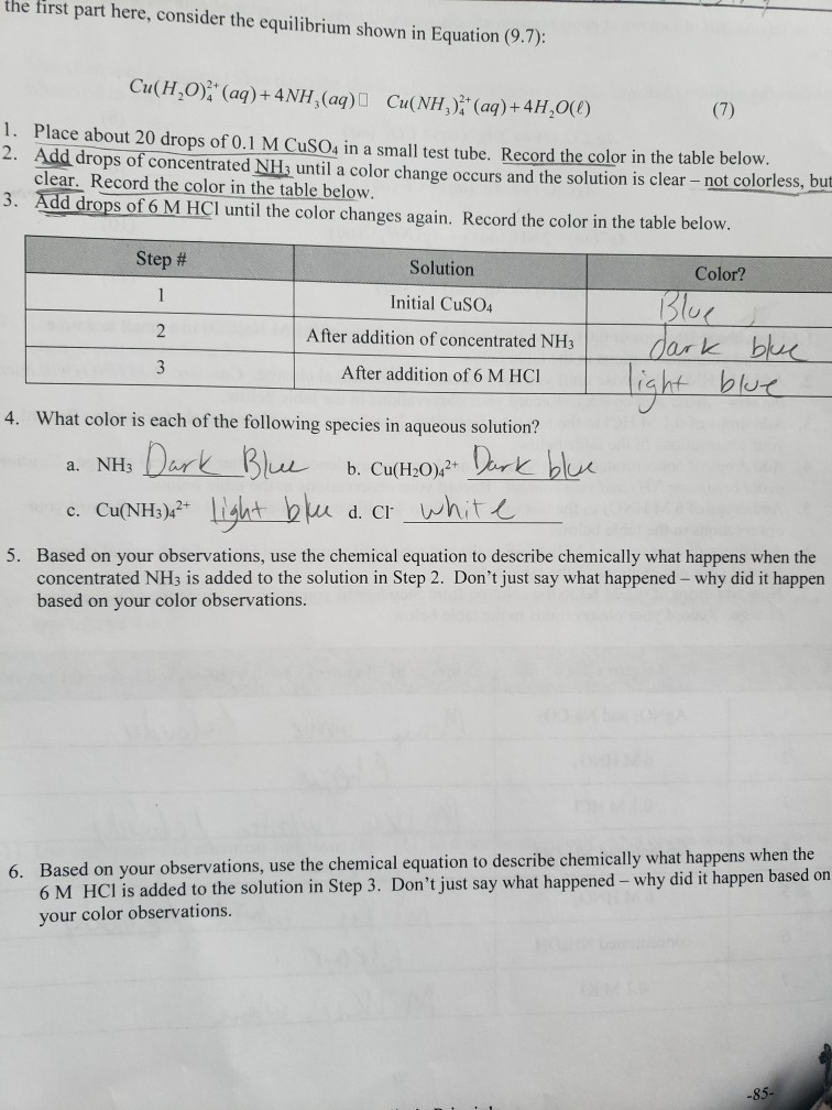 Consider Your Results For The Silver Equilibria T Chegg Com