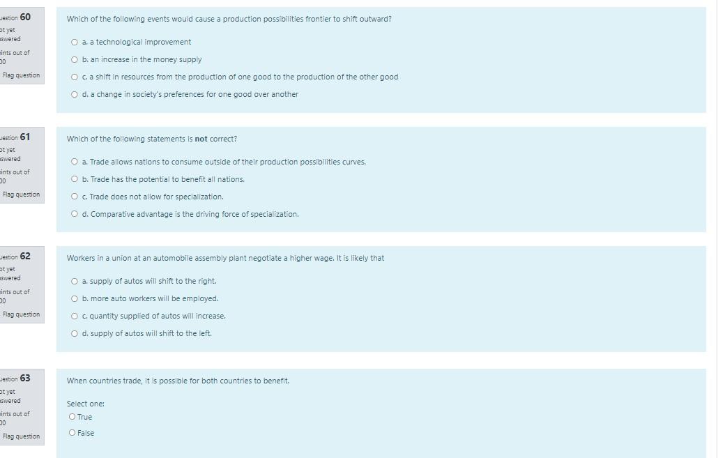 Solved estion 60 Which of the following events would cause a | Chegg.com