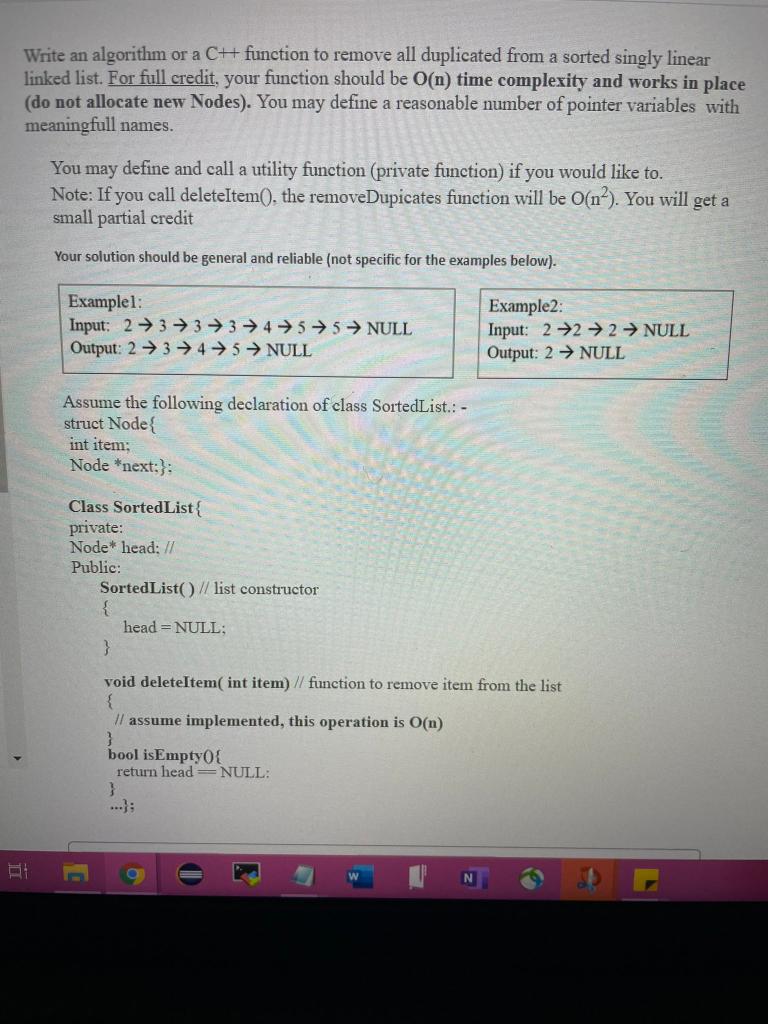 Solved Write an algorithm or a CH function to remove all | Chegg.com
