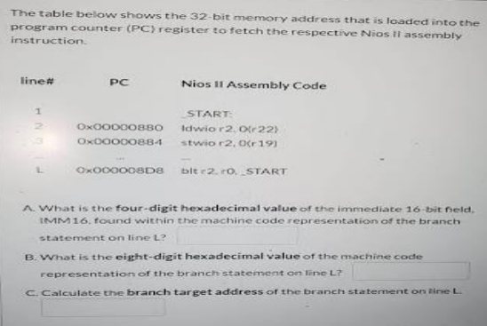 Solved The table below shows the 32-bit memory address that | Chegg.com