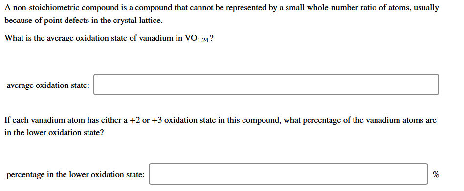 Solved A nonstoichiometric compound is a compound that