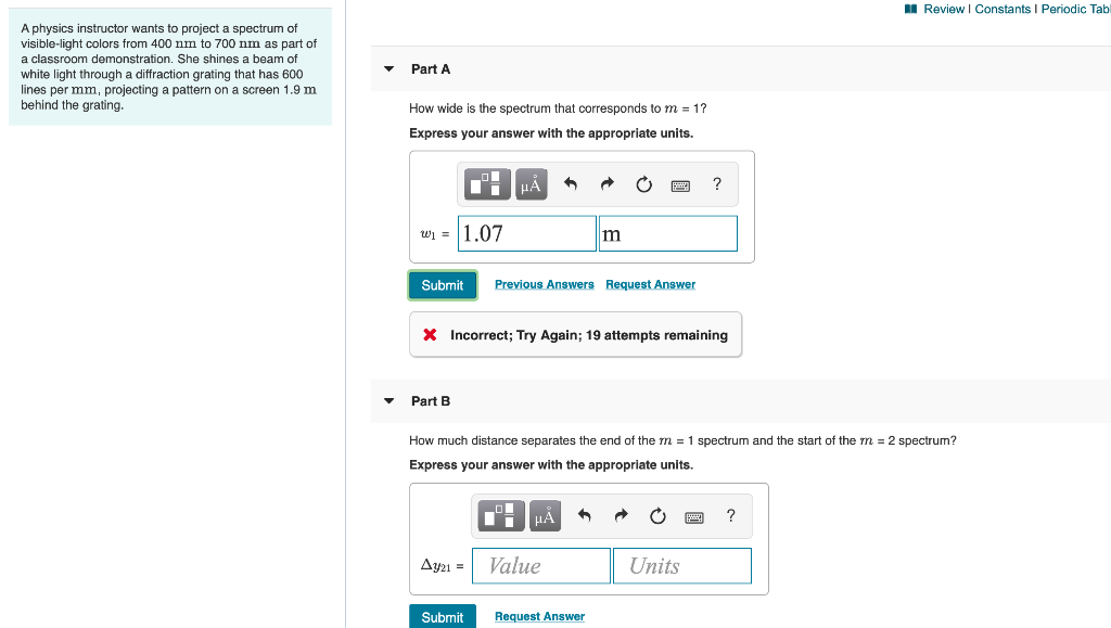 Solved Review Constants 1 Periodic Tab A physics