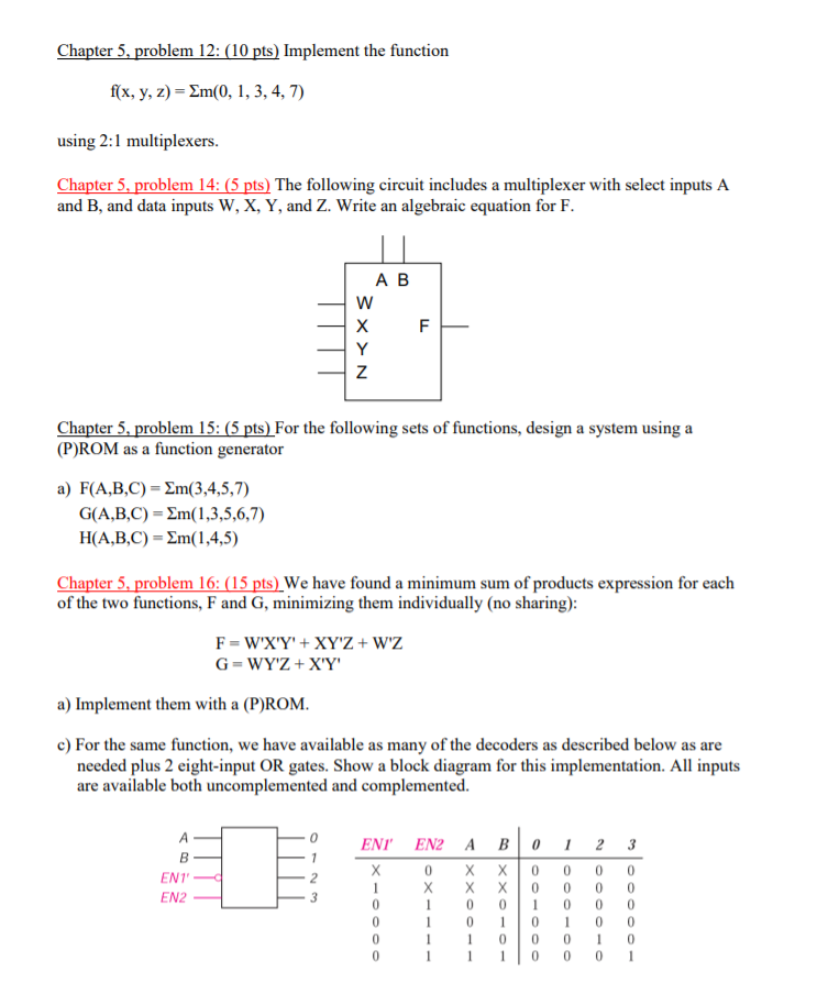 Solved Chapter 5 Problem 12 10 Pts Implement The Func Chegg Com