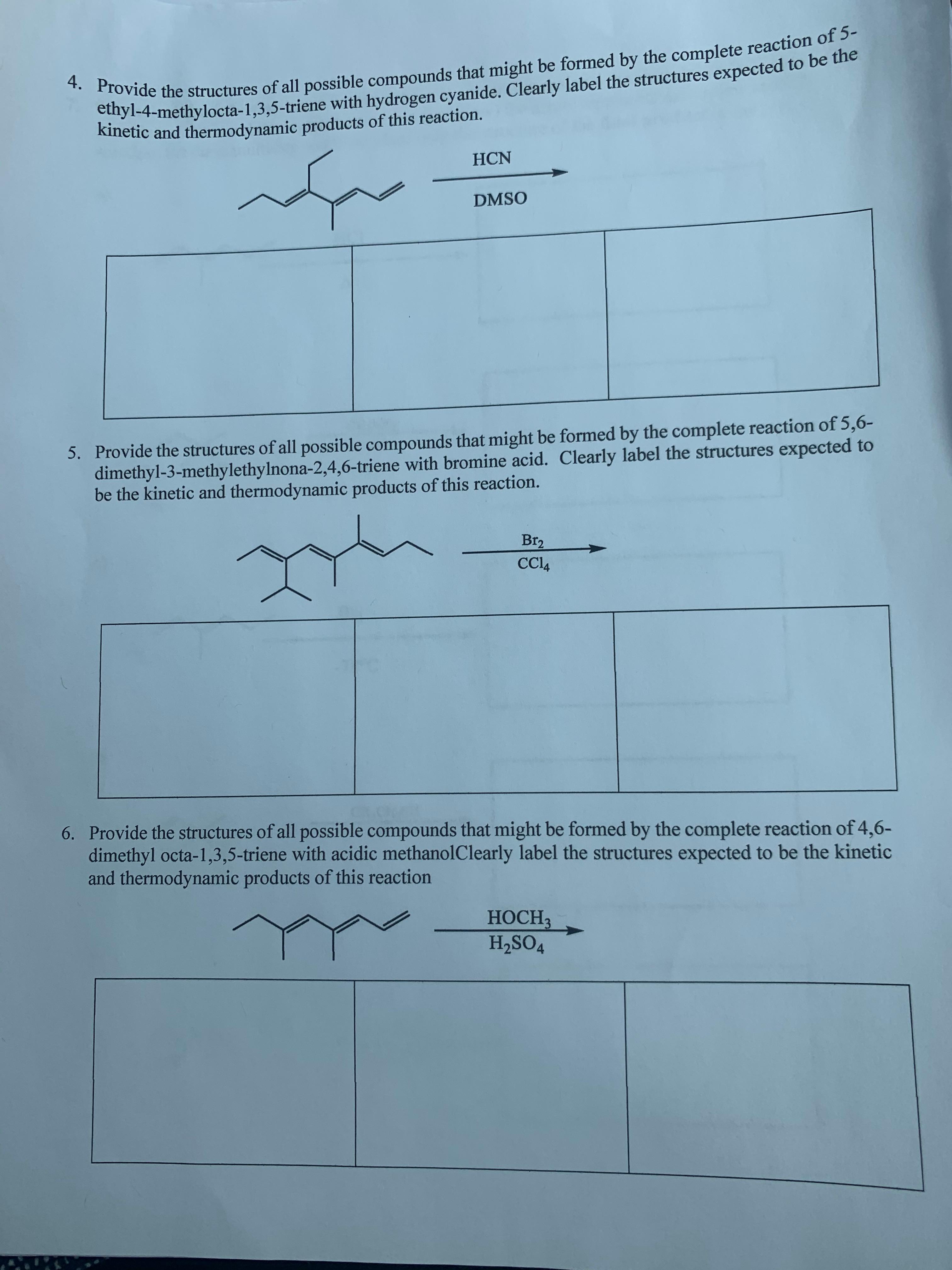 Solved 4. Provide the structures of all possible compounds | Chegg.com